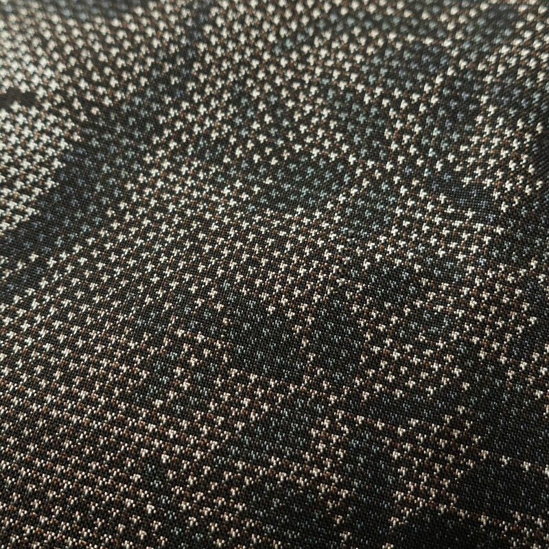 紬 正絹 花柄 袷仕立て 身丈160cm 裄丈63cm 紬着物 つむぎ 茶_画像8