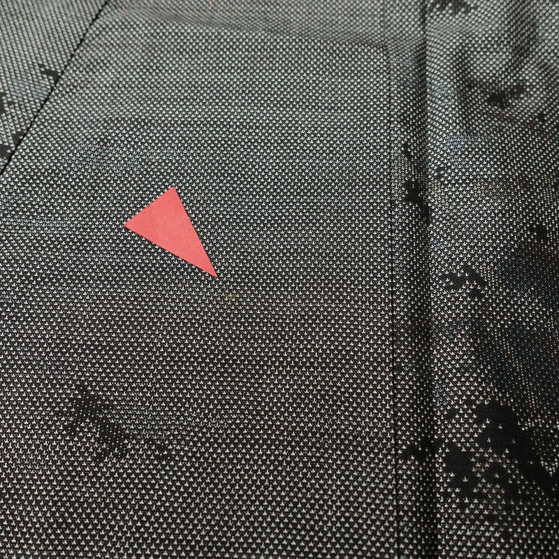 紬 良品 正絹 風景柄 袷仕立て 身丈156.5cm 裄丈63.5cm 紬着物 グレー_画像6