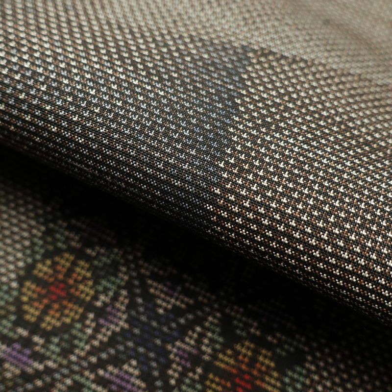 紬 良品 正絹 古典柄 袷仕立て 身丈156.5cm 裄丈63cm 紬着物 茶_画像19