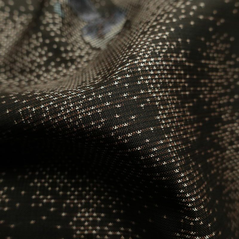 大島紬 良品 証紙なし 正絹 花柄 袷仕立て 身丈160cm 裄丈66.5cm 一部しつけ糸付き 着物 茶_画像20