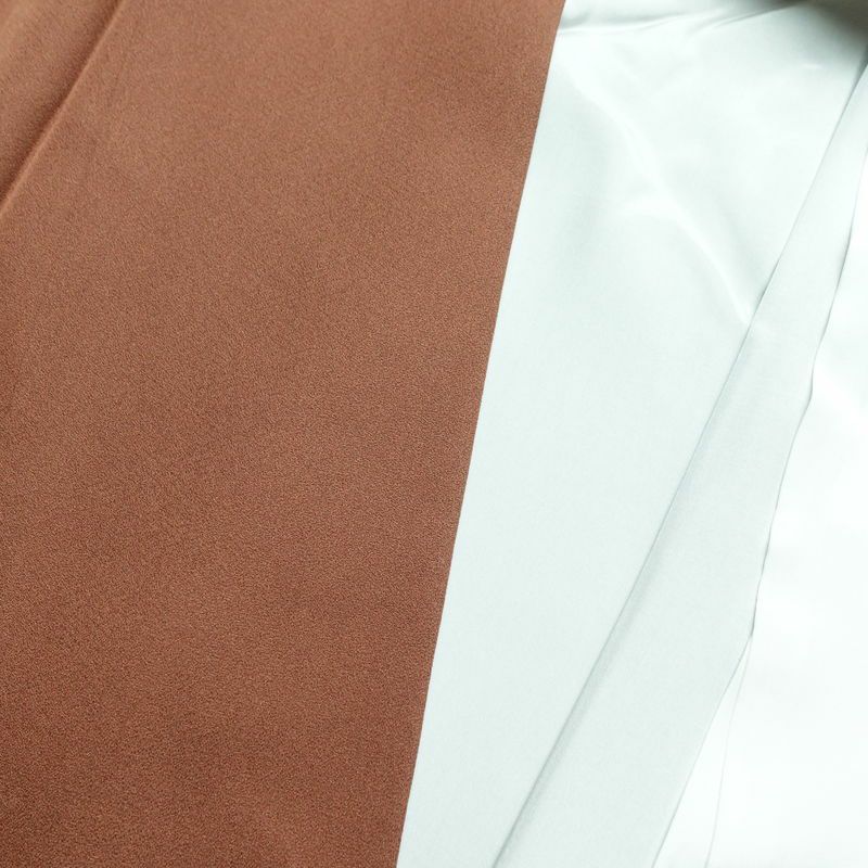 付け下げ 良品 正絹 花柄 袷仕立て 身丈162cm 裄丈67.5cm 附下 箔 着物 茶_画像17