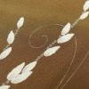 小紋 縮緬 正絹 木の葉・植物柄 袷仕立て 身丈169.5cm 裄丈71cm 小紋着物 黄・黄土色_画像6