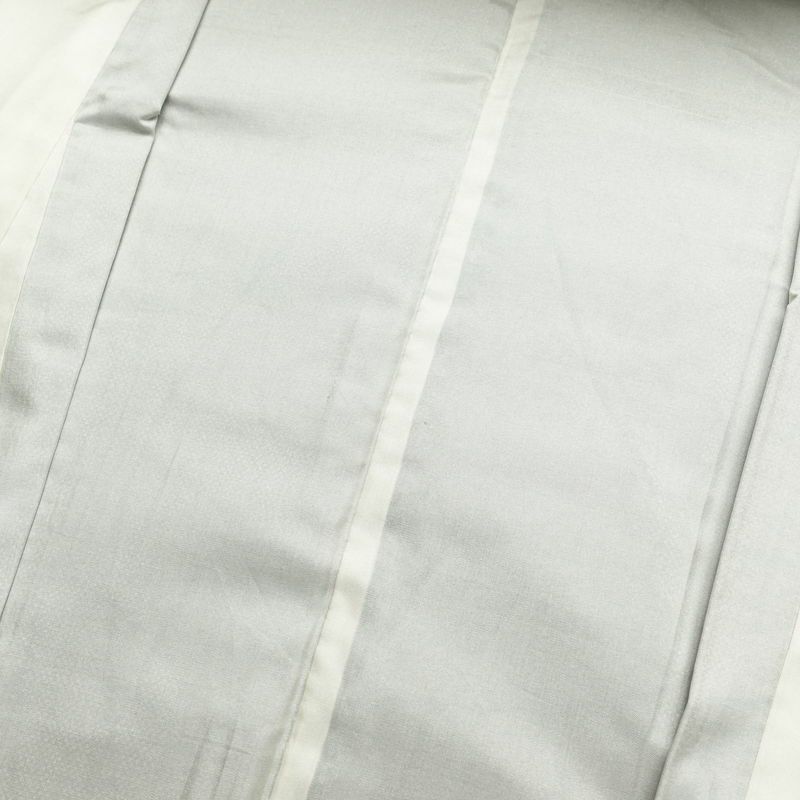 紬 良品 正絹 木の葉・植物柄 袷仕立て 身丈155.5cm 裄丈62.5cm 紬着物 グレー_画像17