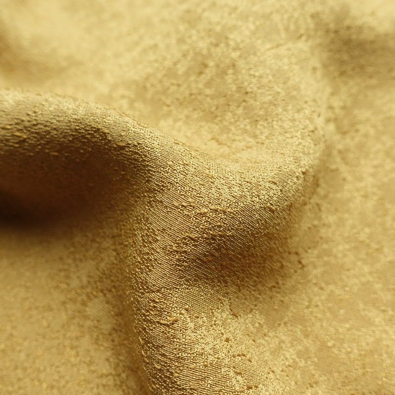 色無地 良品 落款入り 本苔染 正絹 無地 袷仕立て 身丈154cm 裄丈65.5cm 着物 黄・黄土色_画像19