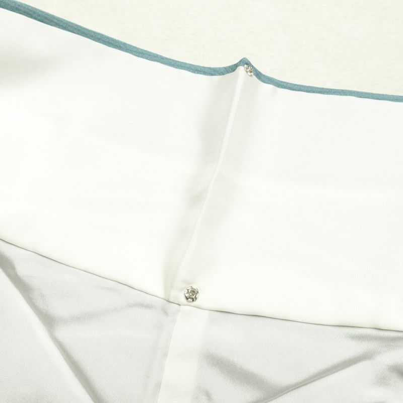 小紋 美品 落款入り 野木章 夢浪漫 しつけ糸付き 縮緬 正絹 流水・波柄 袷仕立て 身丈155cm 裄丈62.5cm 共八掛 ぼかし 緑・うぐいす色_画像17