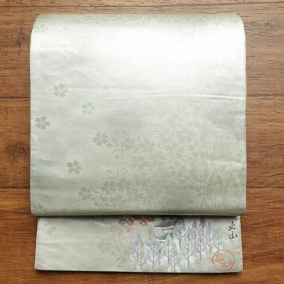 袋帯 京都 京北山 フォーマル用 正絹 風景柄 金・銀