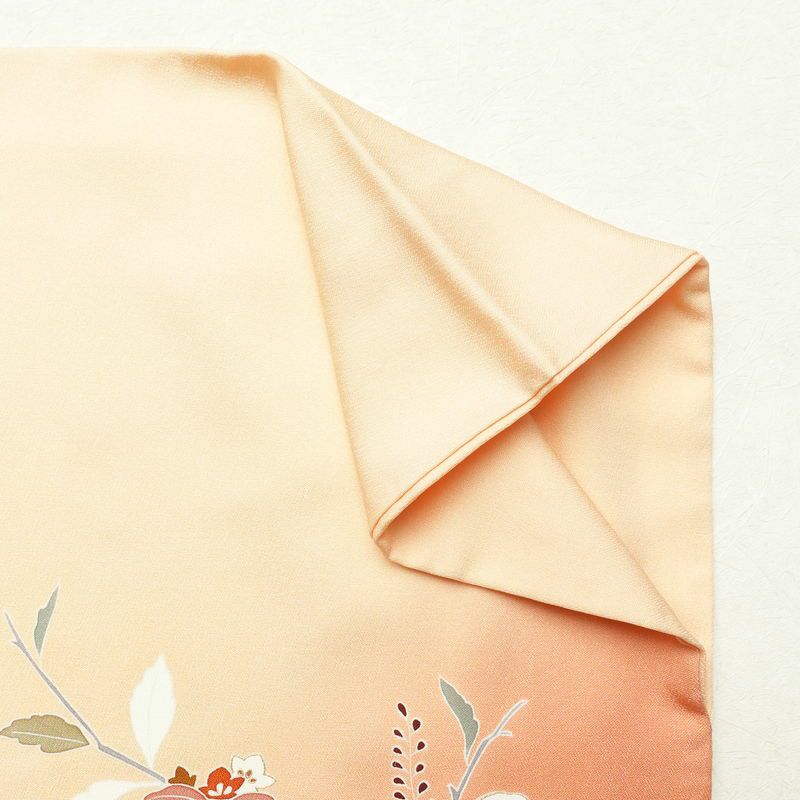 訪問着 正絹 古典柄 袷仕立て 身丈162.5cm 裄丈65cm 共八掛 着物 金彩 橙_画像16