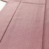 小紋 良品 紬地 正絹 麻の葉柄 袷仕立て 身丈157cm 裄丈63cm 紬生地 小紋着物 紫・藤色_画像5