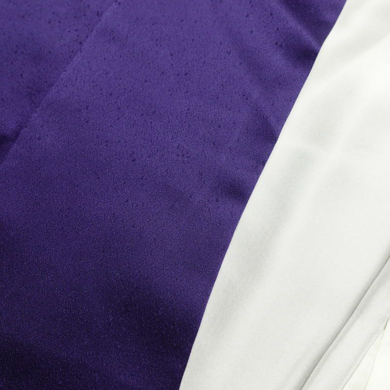 振袖 良品 正絹 花柄 袷仕立て 身丈164cm 裄丈68cm 箔 成人式 着物 紫・藤色_画像17