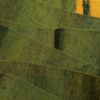名古屋帯 紬地 太鼓柄 良品 正絹 幾何学柄・抽象柄 名古屋仕立て 緑・うぐいす色_画像16