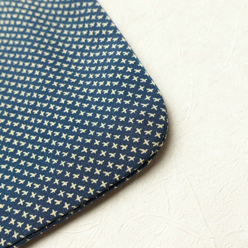 小紋 縮緬 総柄 正絹 古典柄 袷仕立て 身丈158cm 裄丈64cm 小紋着物 青・紺_画像12