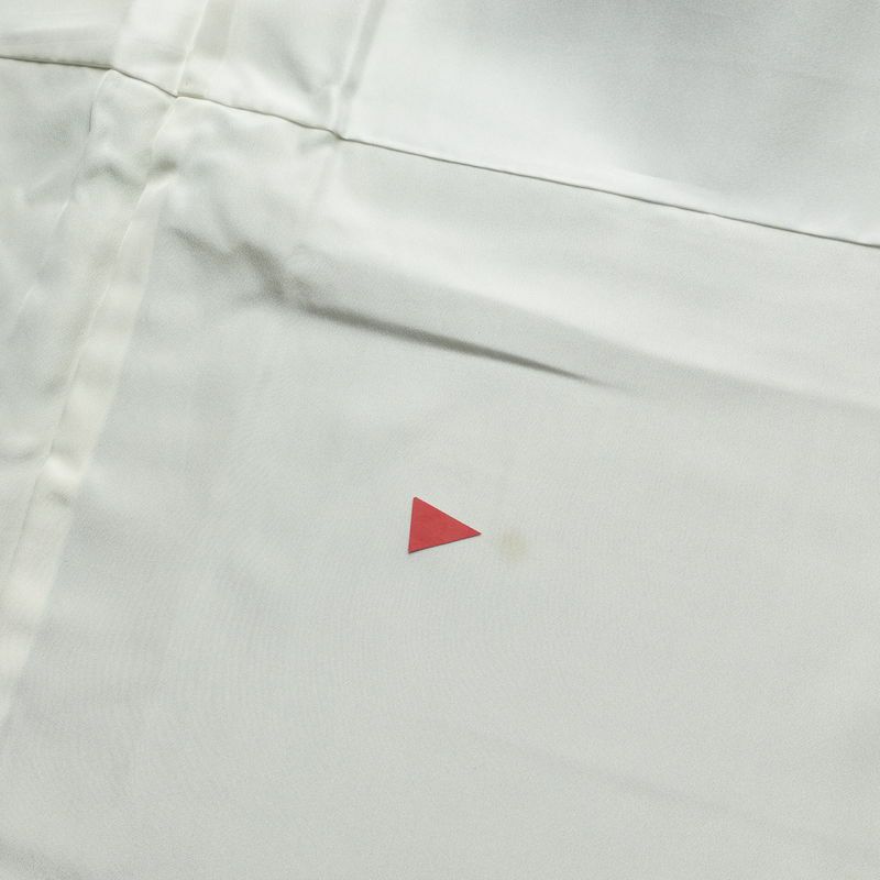 小紋 良品 しつけ糸付き 縮緬 正絹 縞柄・線柄 袷仕立て 身丈158cm 裄丈66cm 小紋着物 緑・うぐいす色_画像18