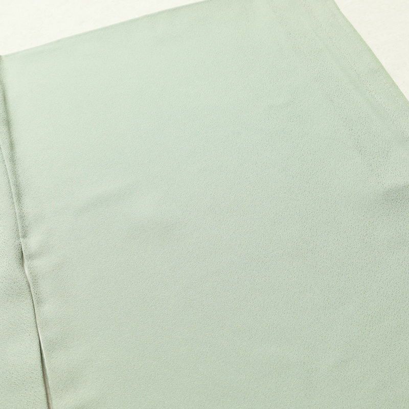 色留袖 良品 源氏物語澪標図 一つ紋付き 正絹 風景柄 袷仕立て 身丈180cm 裄丈70.5cm 結婚式 着物 緑・うぐいす色_画像13