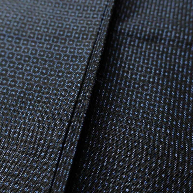 男性用 着物 アンサンブル 着物 羽織 セット品 正絹 亀甲柄 袷仕立て 身丈143.5cm 裄丈71.5cm 2点セット 青・紺_画像8