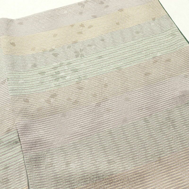 小紋 良品 正絹 縞柄・線柄 袷仕立て 身丈164cm 裄丈67.5cm 小紋着物 緑・うぐいす色_画像10