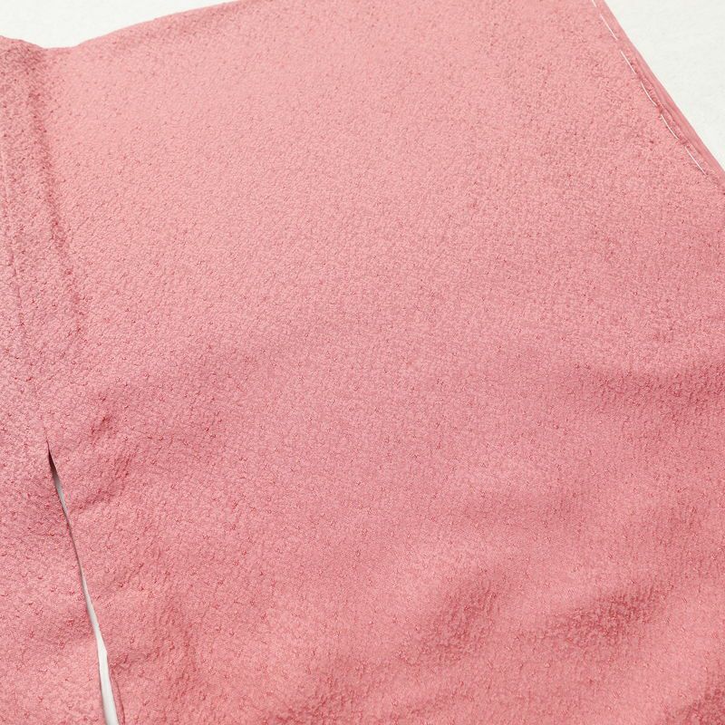 色無地 良品 丹後ちりめん しつけ糸付き 一つ紋付き 正絹 無地 袷仕立て 身丈163cm 裄丈66.5cm 着物 ピンク_画像11