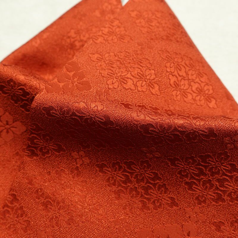 色無地 良品 一つ紋付き 正絹 古典柄 袷仕立て 身丈155cm 裄丈63cm 着物 橙_画像14