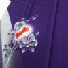 付け下げ しつけ糸付き 正絹 花柄 袷仕立て 身丈158.5cm 裄丈66cm 附下 着物 紫・藤色_画像5