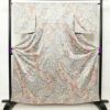 小紋 良品 しつけ糸付き 総柄 正絹 花柄 袷仕立て 身丈161.5cm 裄丈65.5cm 箔 金彩 小紋着物 緑・うぐいす色_画像1