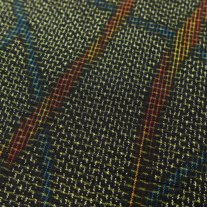 紬 証紙あり 正絹 縞柄・線柄 袷仕立て 身丈152cm 裄丈64cm 紬着物 緑・うぐいす色_画像6