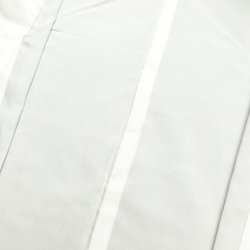 紬 証紙あり 正絹 縞柄・線柄 袷仕立て 身丈152cm 裄丈64cm 紬着物 緑・うぐいす色_画像18