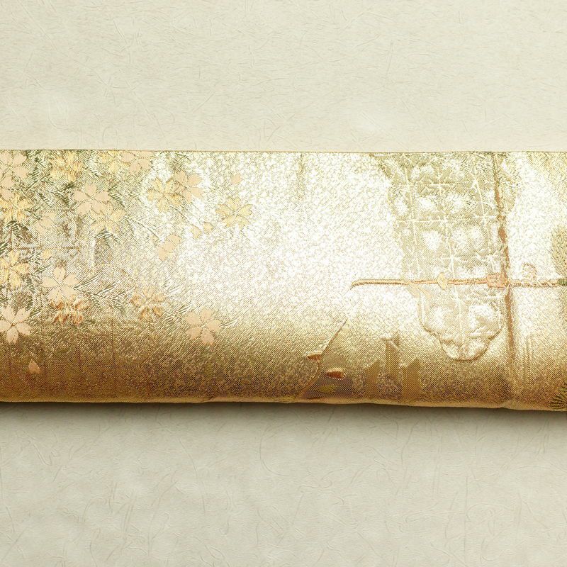 袋帯 京洛百景文 六通柄 フォーマル用 正絹 風景柄 金・銀_画像13