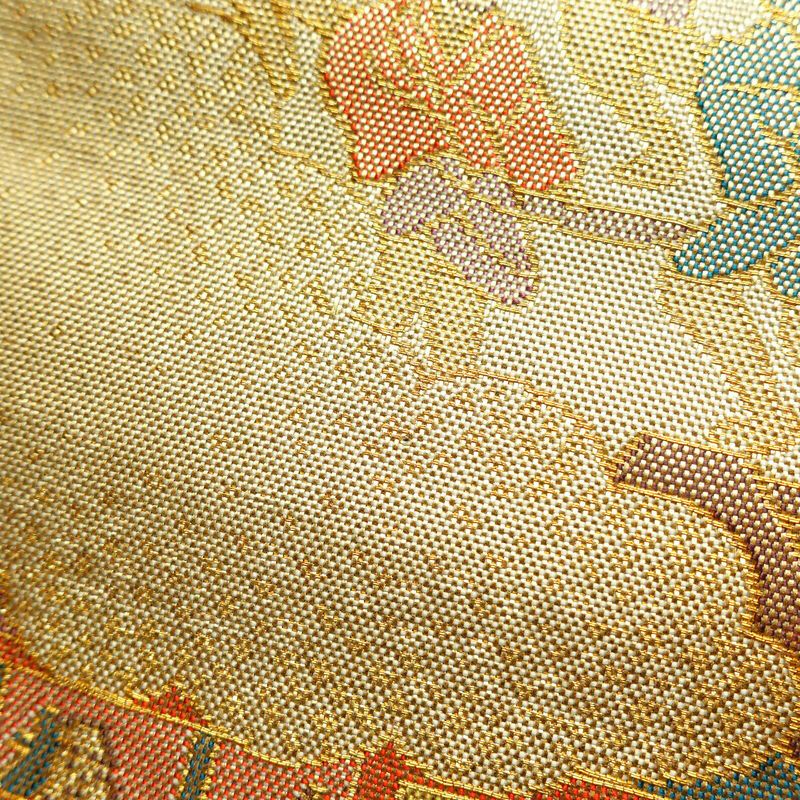 袋帯 佐賀錦 六通柄 フォーマル用 正絹 風景柄 金・銀_画像4