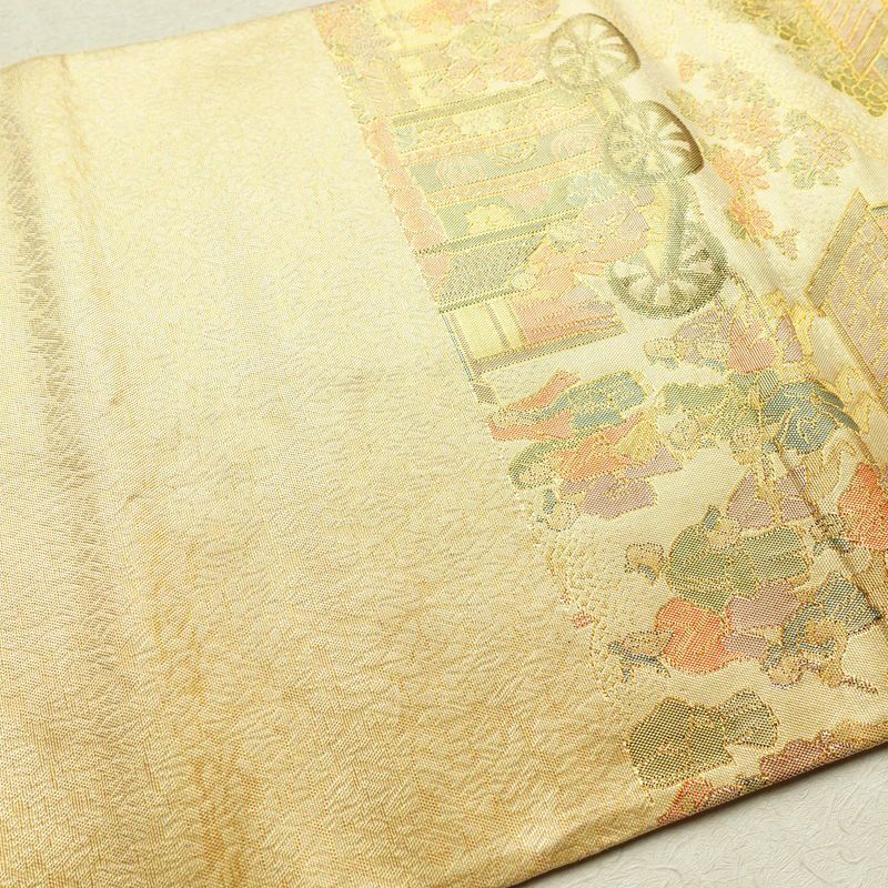 袋帯 佐賀錦 六通柄 フォーマル用 正絹 風景柄 金・銀_画像15