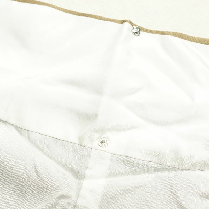 訪問着 良品 しつけ糸付き 絞り 正絹 古典柄 袷仕立て 身丈160cm 裄丈63cm 箔 銀彩 綸子 着物 黄・黄土色_画像19