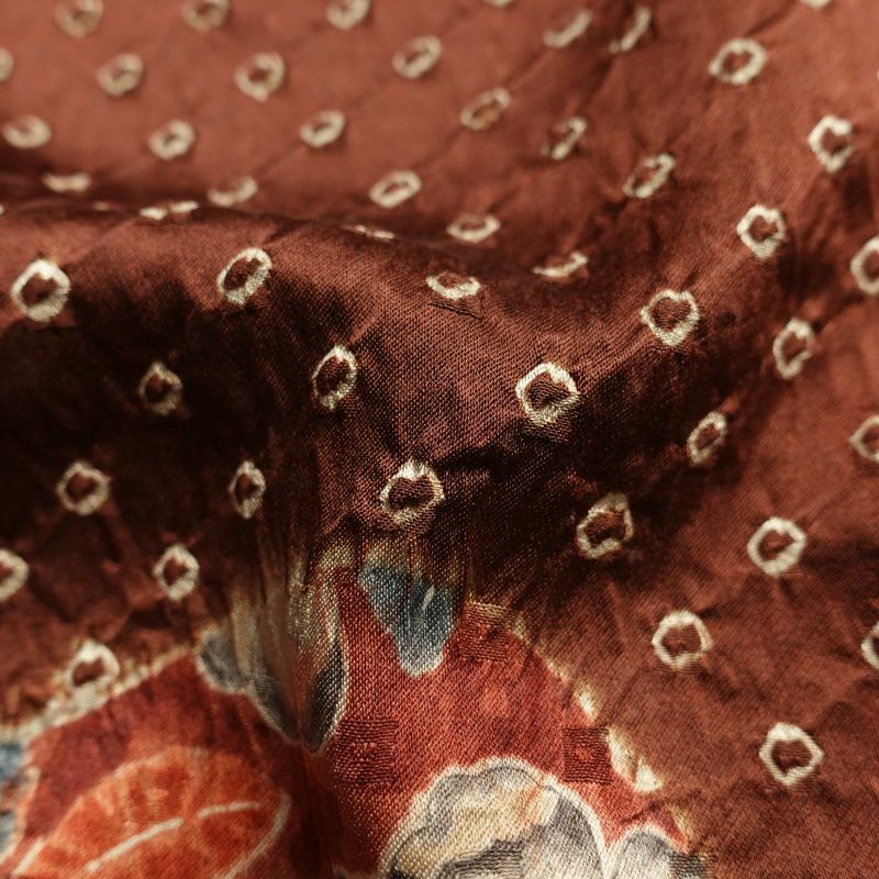 訪問着 良品 辻が花 絞り 正絹 花柄 袷仕立て 身丈162cm 裄丈64.5cm フォーマル 着物 茶_画像21