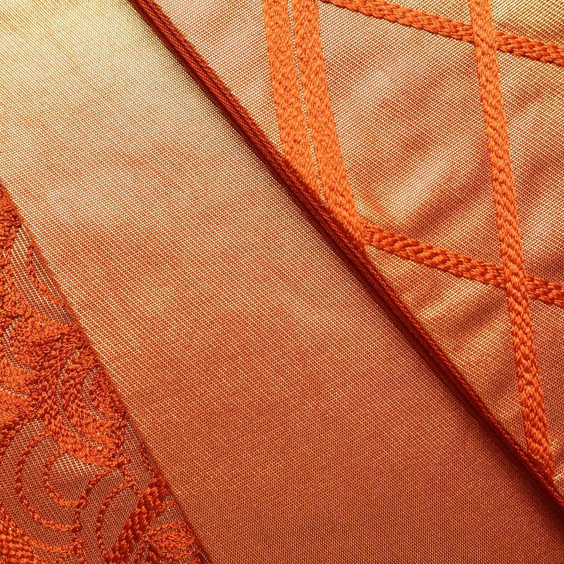袋帯 太鼓柄 フォーマル用 正絹 古典柄 刺繍 橙_画像21