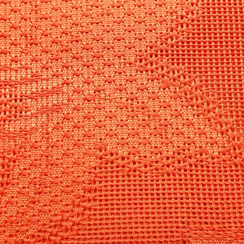 名古屋帯 全通柄 美品 夏用 正絹 木の葉・植物柄 松葉仕立て 橙_画像3