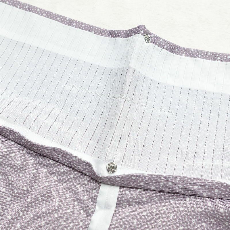 盛夏 絽 良品 夏用 着物 ポリエステル 幾何学柄・抽象柄 単衣仕立て 身丈152.5cm 裄丈63.5cm 紫・藤色_画像18