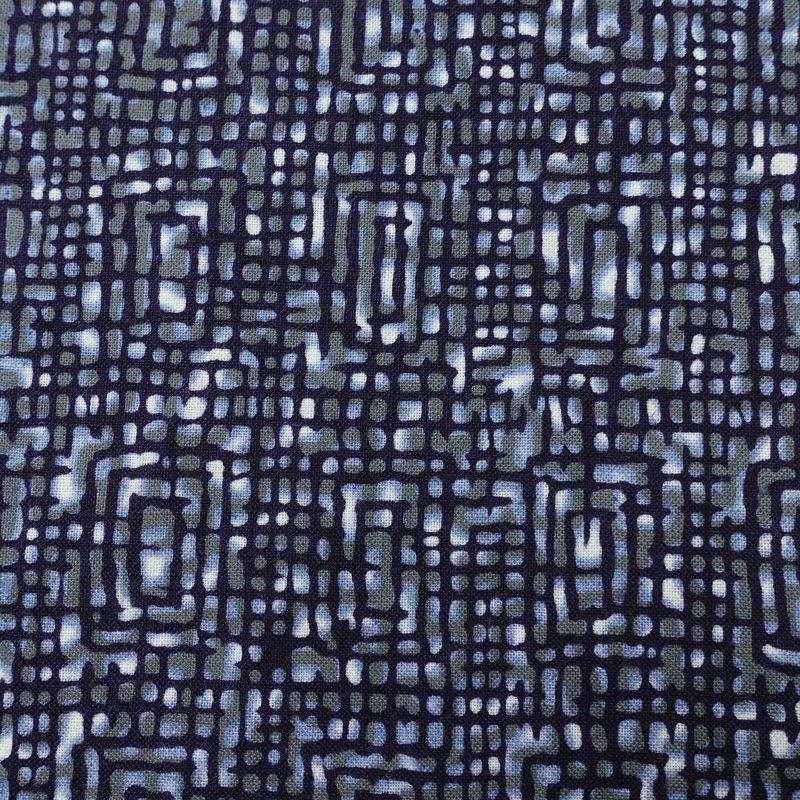 男性用 浴衣 良品 綿 幾何学柄・抽象柄 単衣仕立て 身丈128.5cm 裄丈64.5cm 夏用 着物 青・紺_画像6