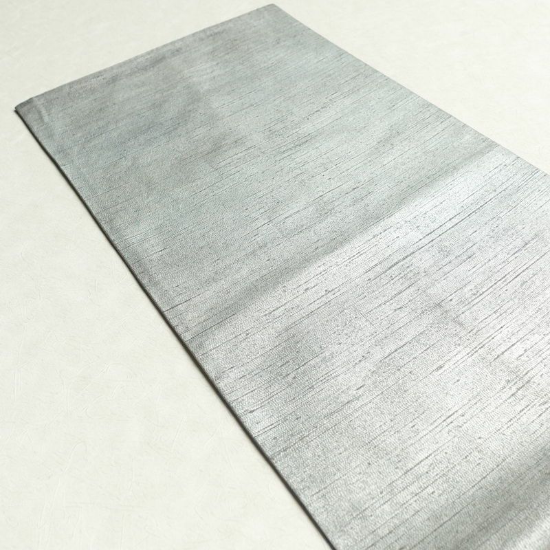 袋帯 太鼓柄 一般用 正絹 木の葉・植物柄 箔 刺繍 グレー_画像19