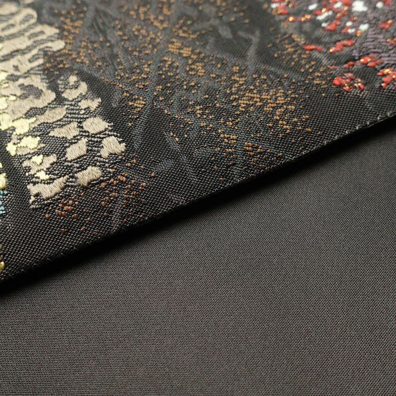 袋帯 太鼓柄 良品 フォーマル用 正絹 幾何学柄・抽象柄 茶_画像12