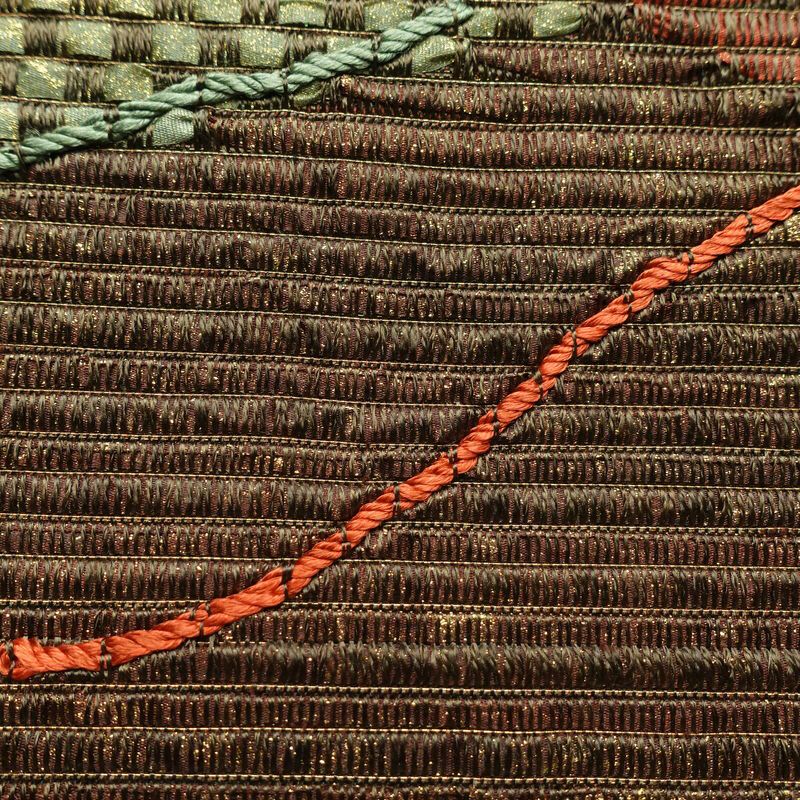 袋帯 太鼓柄 良品 一般用 正絹 幾何学柄・抽象柄 茶_画像5