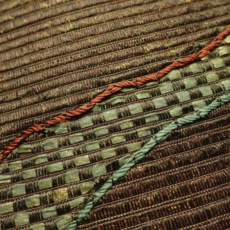 袋帯 太鼓柄 良品 一般用 正絹 幾何学柄・抽象柄 茶_画像6