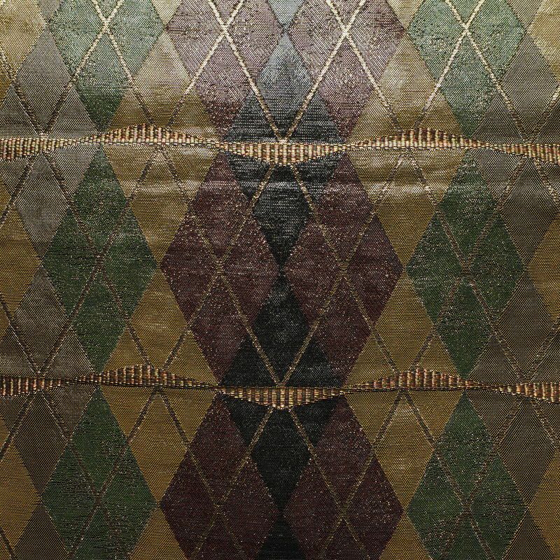 袋帯 六通柄 フォーマル用 正絹 アーガイル チェック・格子柄 黒_画像2