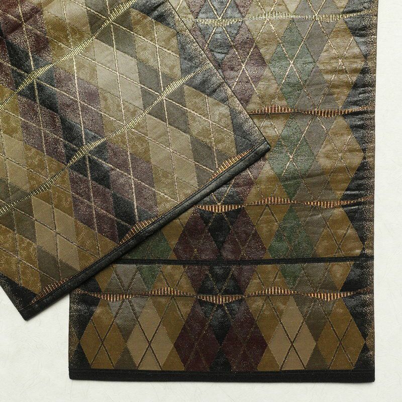 袋帯 六通柄 フォーマル用 正絹 アーガイル チェック・格子柄 黒_画像14