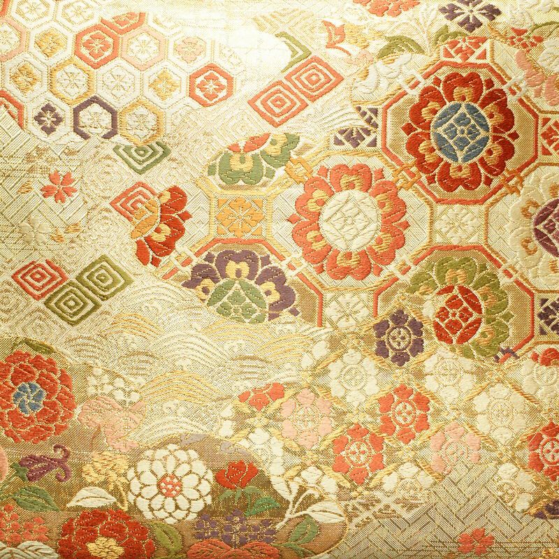 袋帯 六通柄 フォーマル用 正絹 古典柄 金・銀_画像2