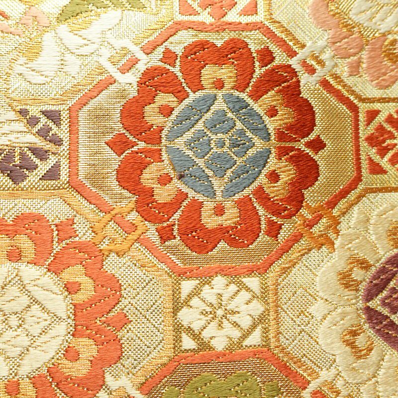 袋帯 六通柄 フォーマル用 正絹 古典柄 金・銀_画像3