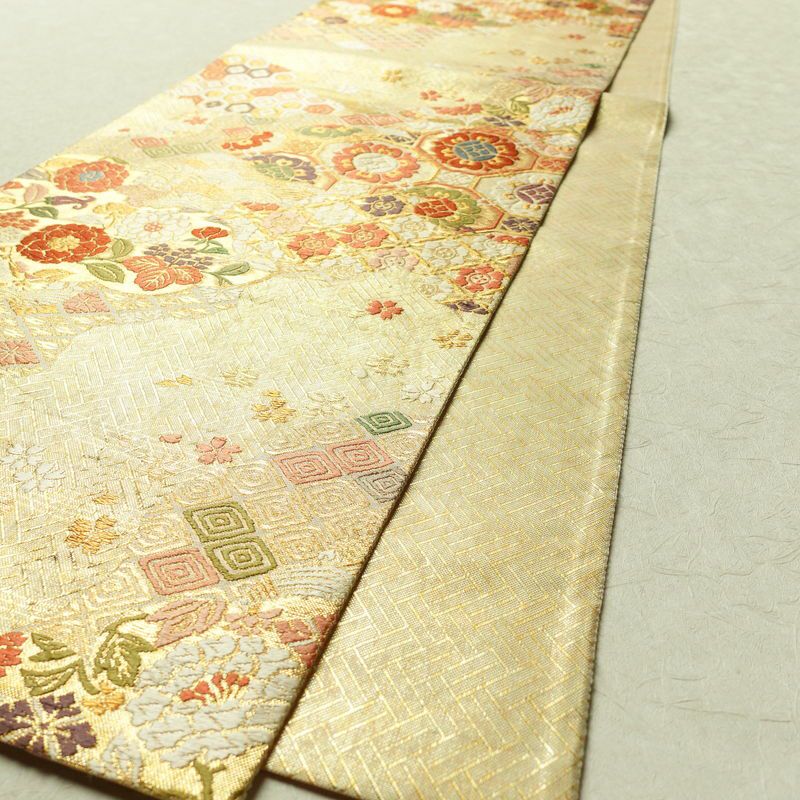 袋帯 六通柄 フォーマル用 正絹 古典柄 金・銀_画像8