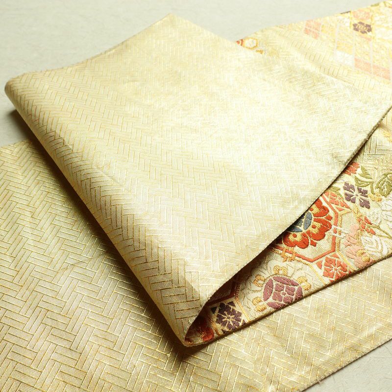 袋帯 六通柄 フォーマル用 正絹 古典柄 金・銀_画像9