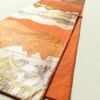 袋帯 六通柄 フォーマル用 正絹 風景柄 箔 橙_画像9