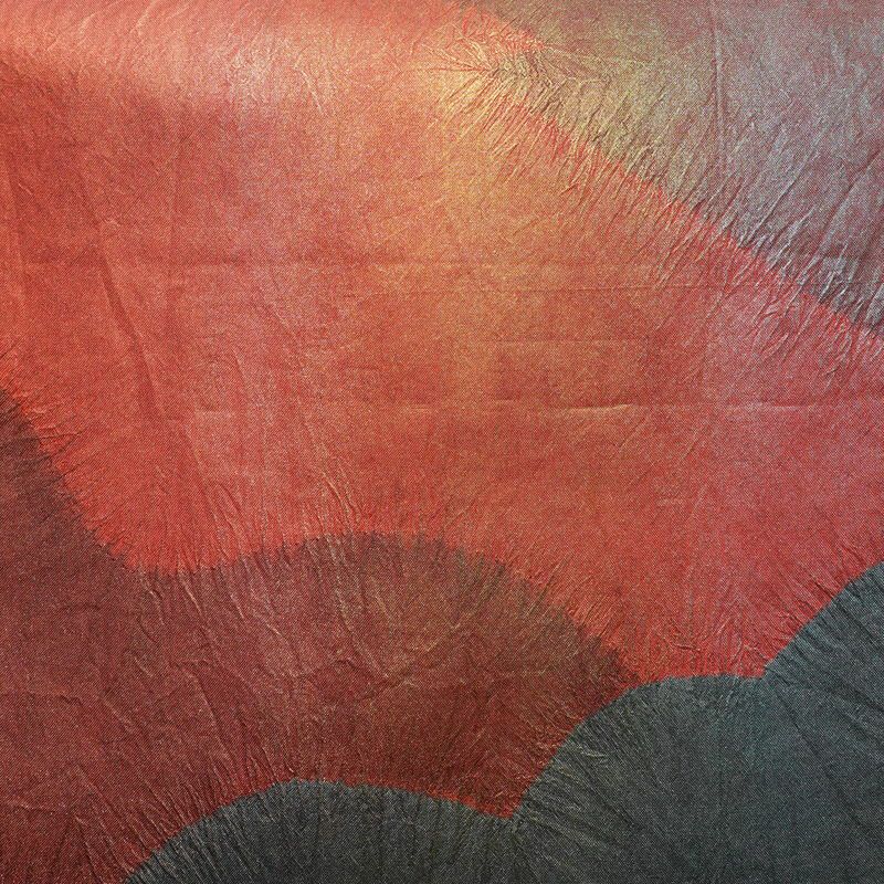 袋帯 六通柄 絞り 一般用 正絹 幾何学柄・抽象柄 小豆・エンジ_画像2