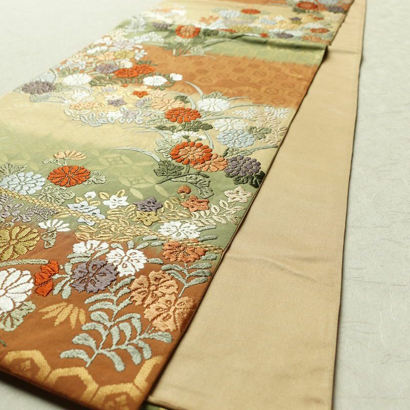 袋帯 六通柄 良品 フォーマル用 正絹 菊 七宝 花柄 多色使い_画像10