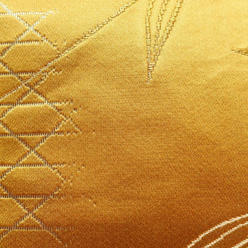 袋帯 六通柄 良品 フォーマル用 正絹 古典柄 刺繍 黄・黄土色_画像5