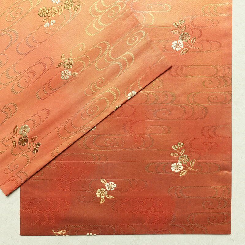 袋帯 六通柄 良品 フォーマル用 正絹 刺繍 花柄 古典柄 橙_画像13