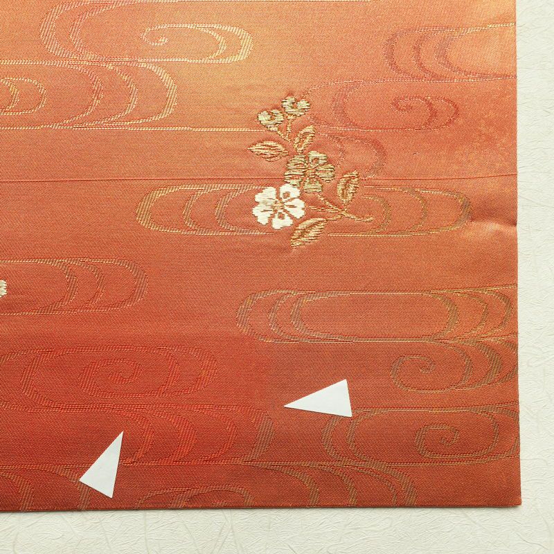 袋帯 六通柄 良品 フォーマル用 正絹 刺繍 花柄 古典柄 橙_画像14